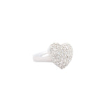 2.0ct Diamond 18K Gold Pave Dome Heart Ring