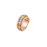 6.56ct Diamond Multi Sapphire 18K Gold Ring