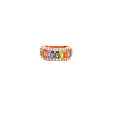 6.56ct Diamond Multi Sapphire 18K Gold Ring