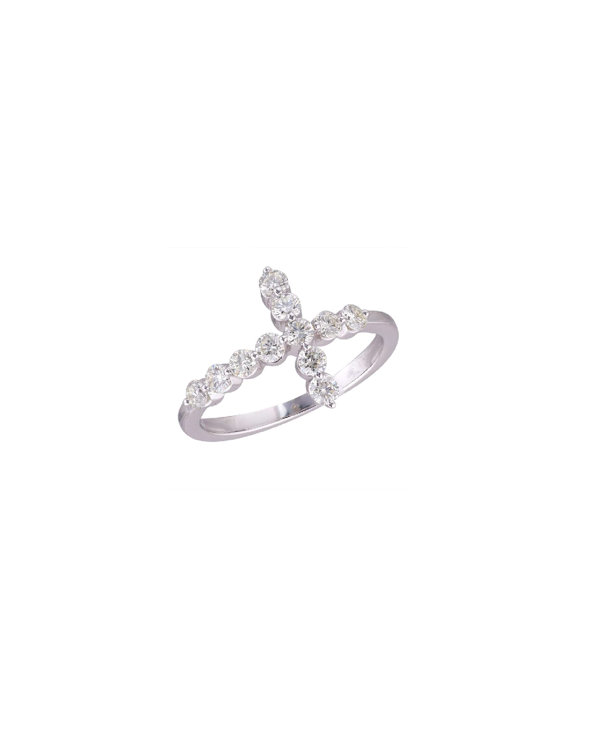 0.71ct Diamond 14K Gold Wrap Cross Ring