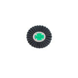 18.65ct Diamond Emerald Onyx 18K Gold Flower Cocktail Ring