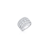 2.45ct Diamond 18K Gold Five Row Ring