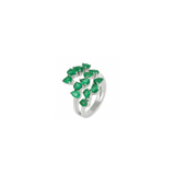 2.38ct Emerald 18K Gold Three Row Ring