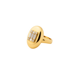 0.56ct Diamond 18K Gold Illusion Button Ring