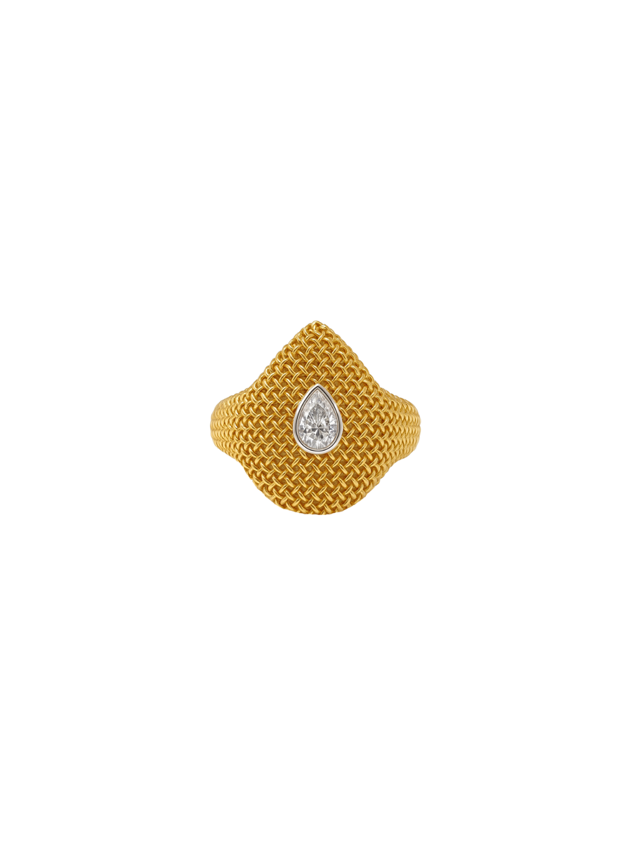0.19ct Diamond 18K Gold Pear Ring