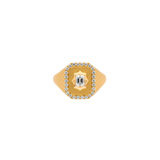0.34ct Diamond 18K Gold Button Ring