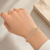 1.45ct Diamond 18K Gold Pave Cuban Chain Bracelet