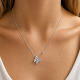 0.81ct Diamond 18K Gold Butterfly Pendant Necklace