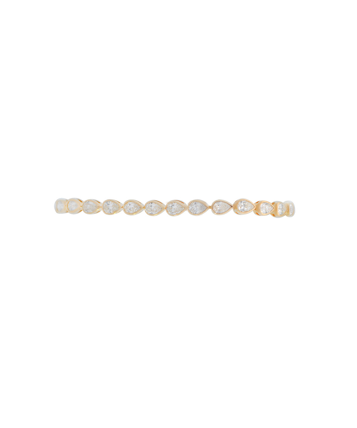 4.16ct Diamond 18K Gold Teardrop Bezel Tennis Bracelet