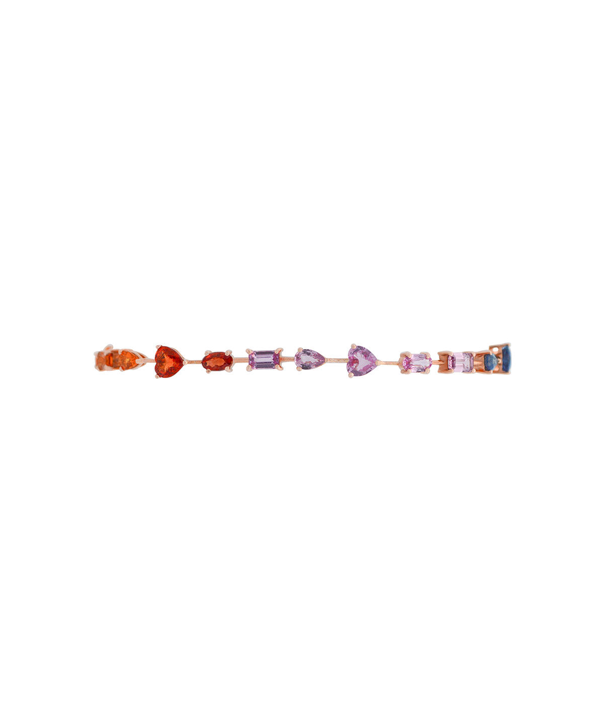 7.80ct Multi Color Sapphire  14K Gold Multi Shaped Bracelet