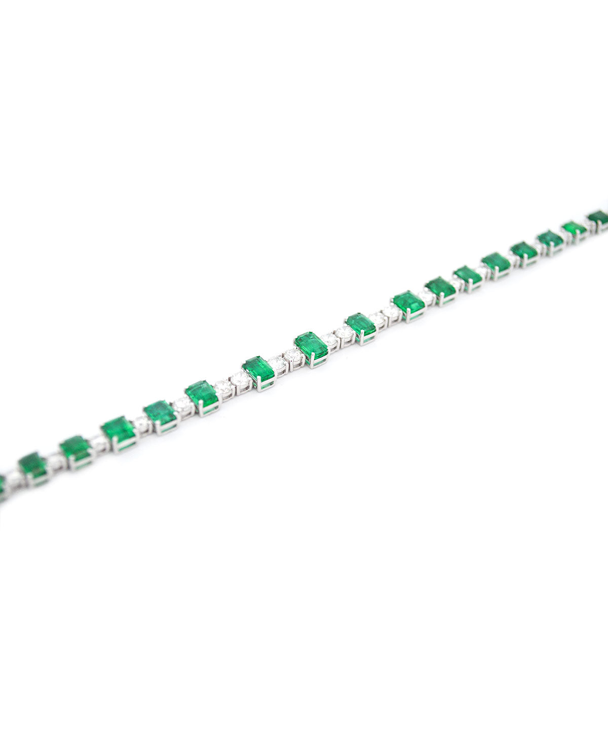13.69ct Emerald Diamond 18K Gold Tennis Bracelet