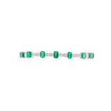 13.69ct Emerald Diamond 18K Gold Tennis Bracelet