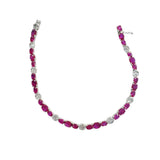 6.85ct Ruby Diamond 18K Gold Tennis Bracelet