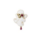 14.29ct White Opal Tourmaline 18K Gold Virgo Brooch