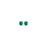 0.43ct Emerald 18K Gold Round Stud Earrings
