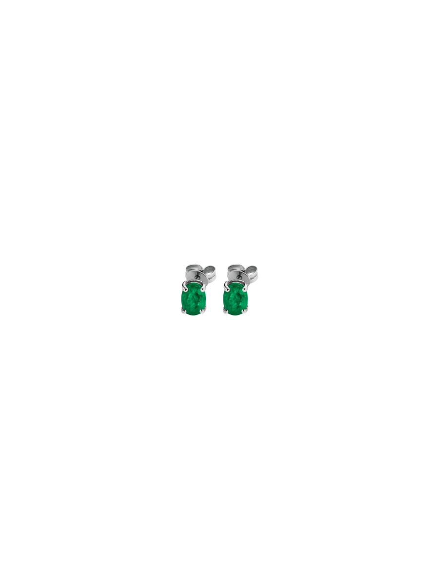 1.61ct Emerald 14K Gold Oval Stud Earrings
