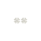 1.20ct Diamond 18K Gold Heart Cut Clover Stud Earrings