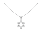 0.74ct Diamond 14K Gold Star of David Necklace