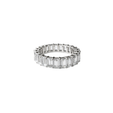 7.42ct White Topaz 18K Gold Eternity Band Ring