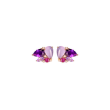 3.86ct Diamond 14K Gold Multi Shaped Stud Earrings