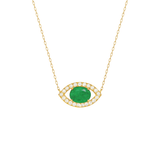 1.32ct Diamond 18K Gold Eye Pendant Necklace
