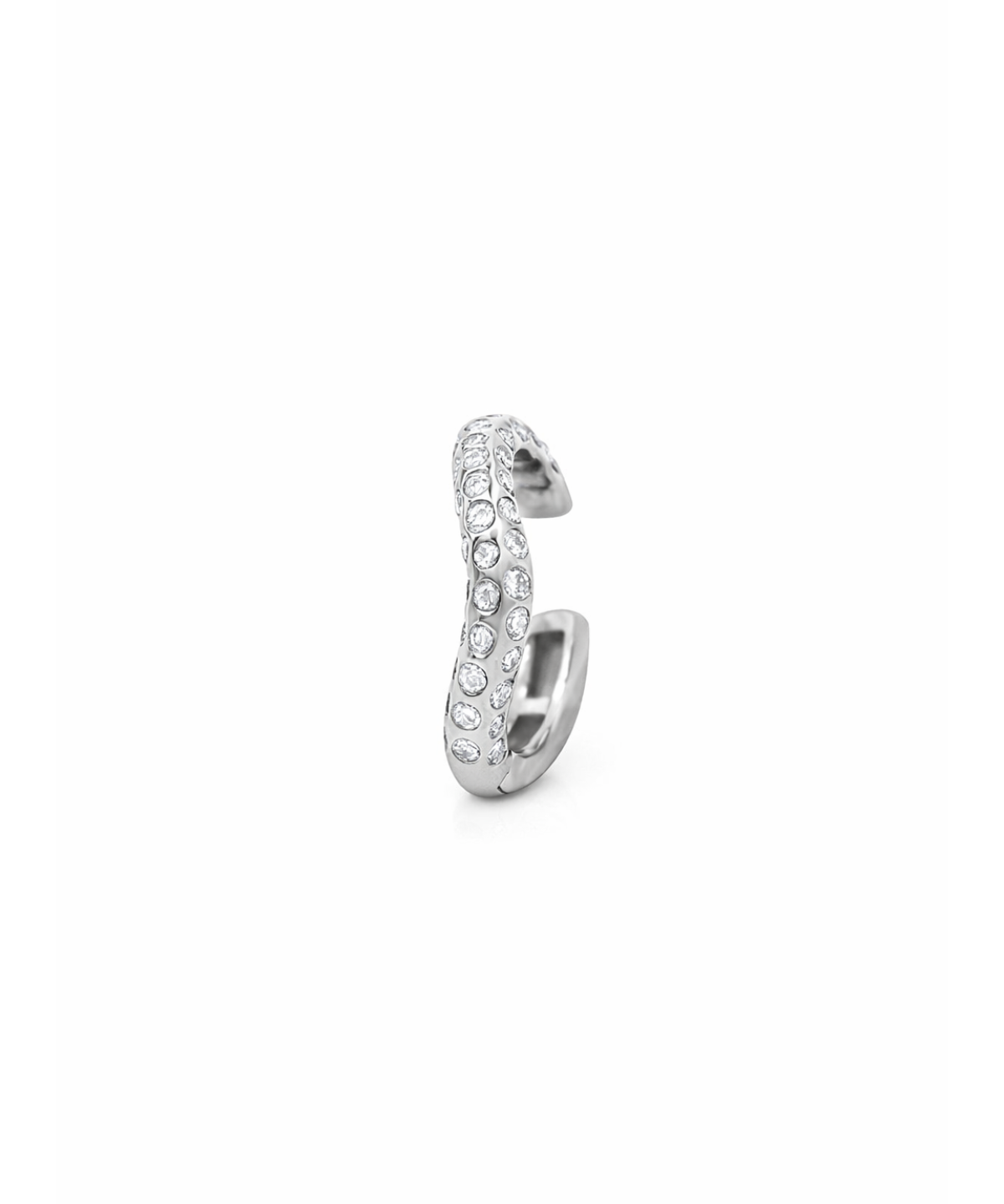 0.28ct Diamond 18K Gold Grooved Ear Cuff