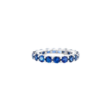 3.30ct Blue Sapphire 18K Gold Eternity Band Ring