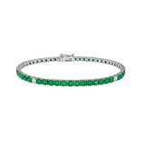 4.16ct Emerald Diamond 18K Gold Tennis Bracelet