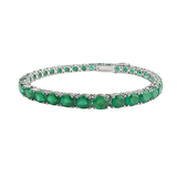 15.32ct Emerald 14K Gold Round Tennis Bracelet