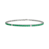 4.15ct Emerald Diamond 18K Gold Tennis Bracelet