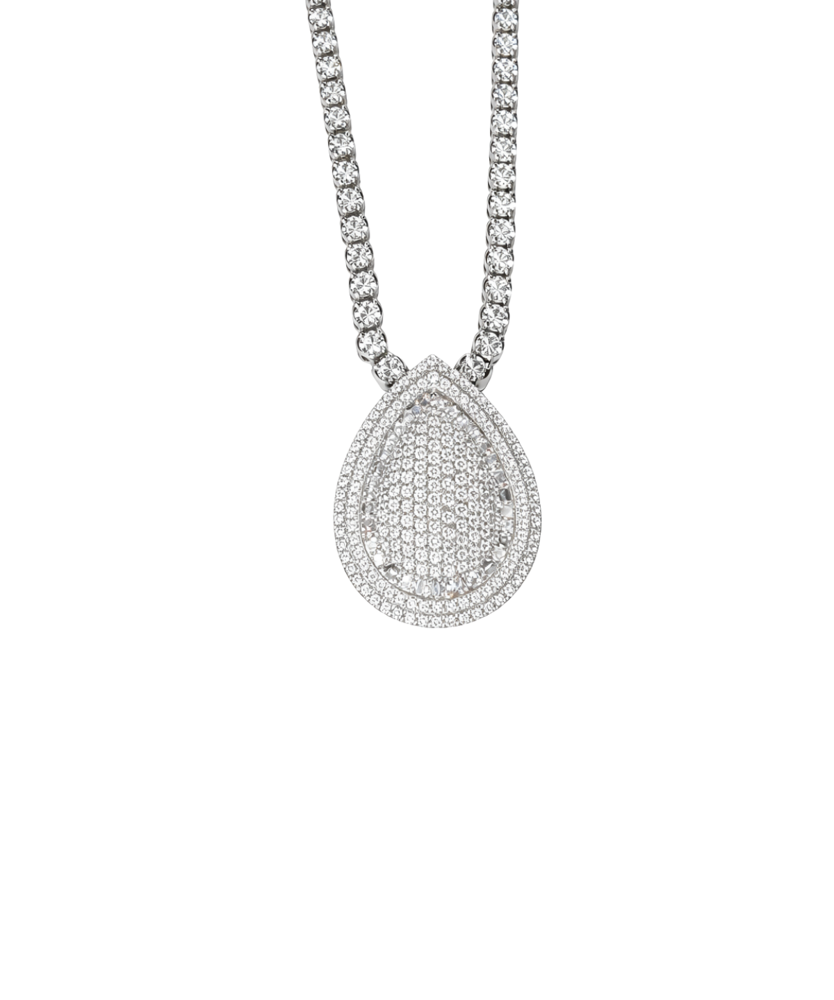 2.23ct Diamond 18K Gold Pear Bezel Pendant