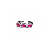 0.62ct Diamond Ruby 18K Gold Three Stone Ear Cuff