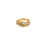 1.27ct Diamond 18K Gold Double Row Wave Ring