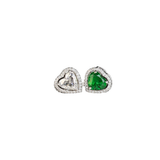 3.10ct Diamond Emerald 18K Gold Heart Bypass Ring