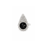 6.59ct Black Diamond White Sapphire 18K Gold Spike Ring