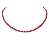 20.30ct Ruby 14K Gold Tennis Necklace