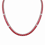 16.20ct Diamond Ruby 14K Gold Tennis Necklace