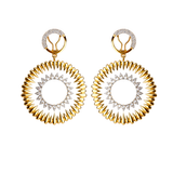 3.24ct Diamond 14K Gold Sun Burst Statement Earrings