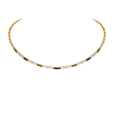 0.35ct Diamond 14K Gold Pave Stationed Choker Necklace