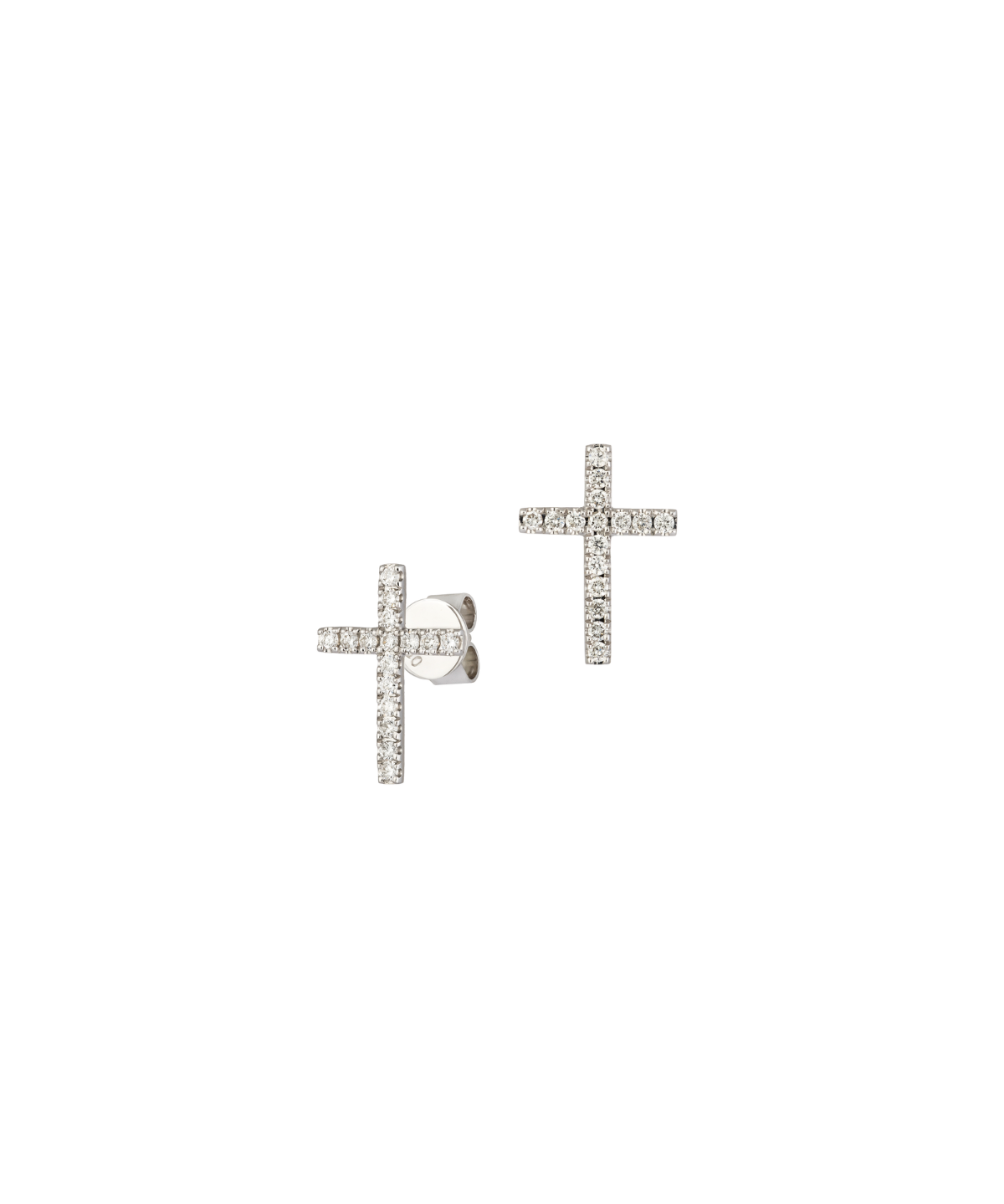 0.36ct Diamond 18K Gold Cross Stud Earrings