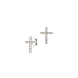 0.36ct Diamond 18K Gold Cross Stud Earrings