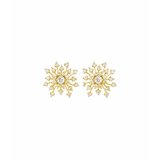 0.76ct Diamond 18K Gold Starburst Stud Earrings
