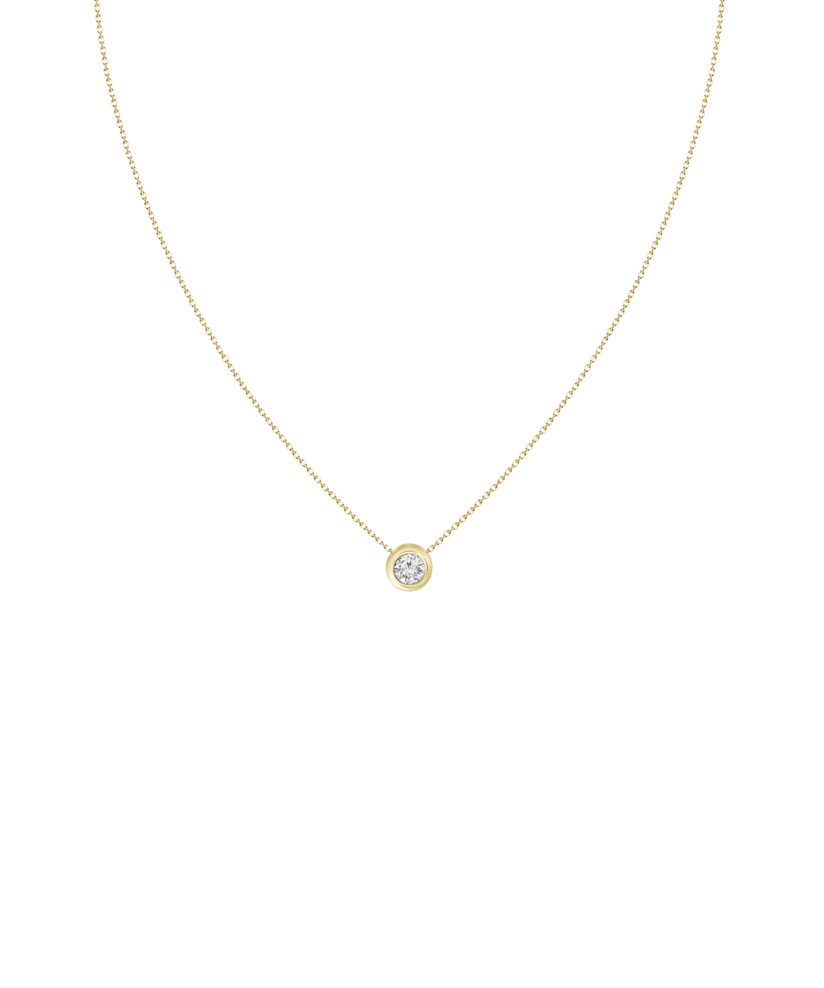 0.52ct Diamond 18K Gold Bezel Solitaire Necklace