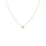 0.52ct Diamond 18K Gold Bezel Solitaire Necklace