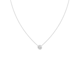 0.52ct Diamond 18K Gold Bezel Solitaire Necklace