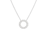 1.55ct Diamond 14K Gold Circle Pendant Necklace