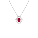 1.43ct Diamond Ruby 14K Gold Stardust Pendant Necklace