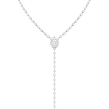 2.00ct Diamond 14K Gold Halo Pear Lariat Necklace