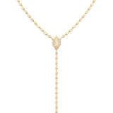 2.00ct Diamond 14K Gold Halo Pear Lariat Necklace