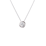 GIA 2.01ct Diamond 18K Gold Bezel Necklace